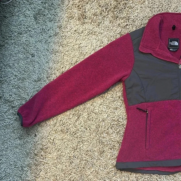 The North Face Denali Glacier fleece fuchsia gray full zip jacket Medium - Picture 3 of 8
